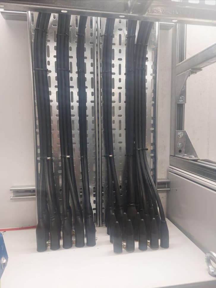 Neatly dressed cabling in a commercial installation by Wirrelec