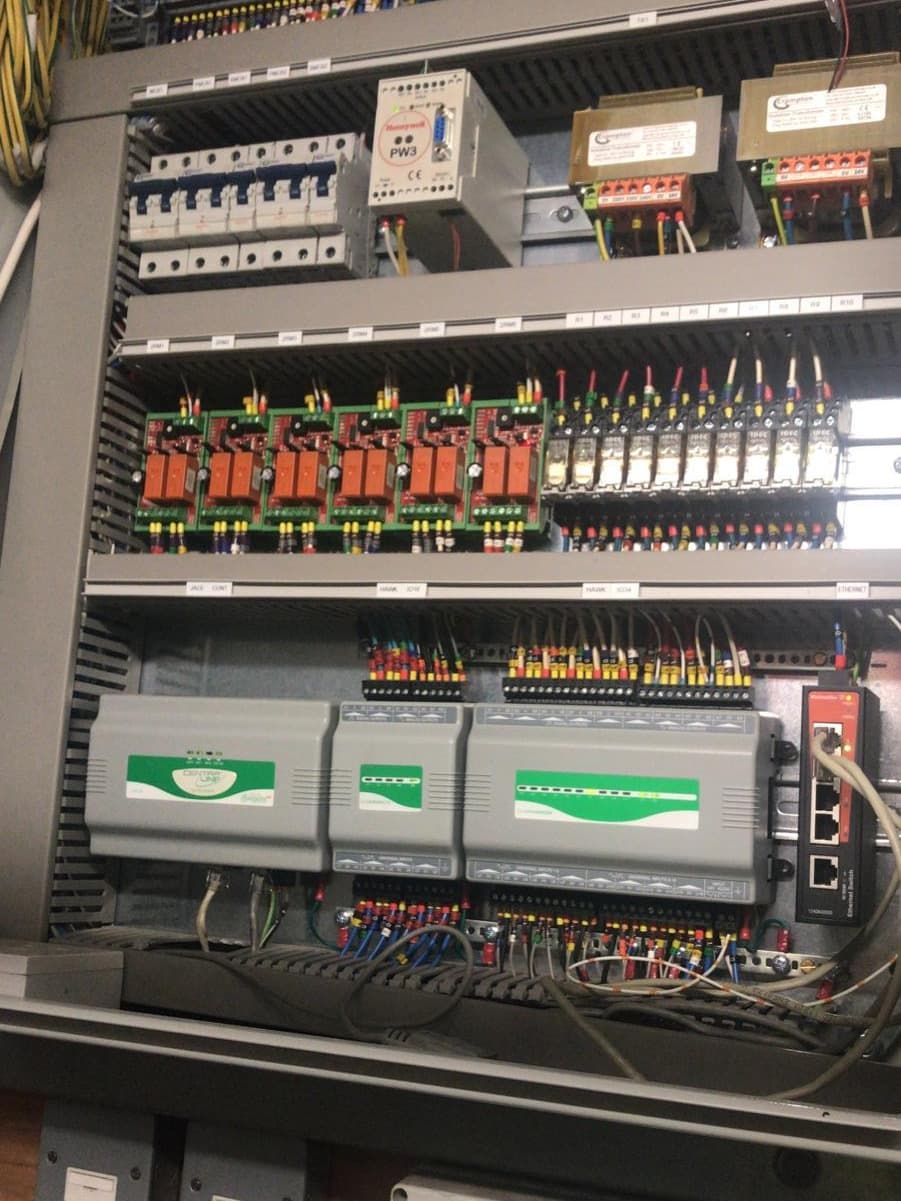 Control panel wiring for a building management system by Wirrelec